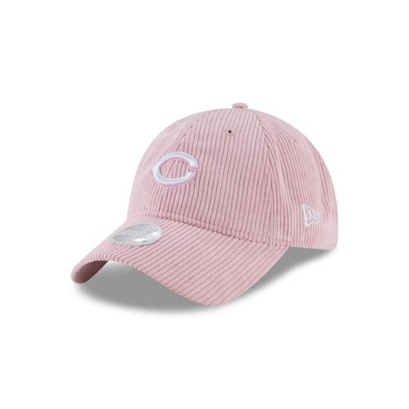 MLB Cincinnati Reds Womens Corduroy 9Twenty Adjustable (LXM2273) - Pink New Era Caps